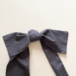 【受注生産】 《3way》  ribbon tote bag （black×dark gray） 8枚目の画像