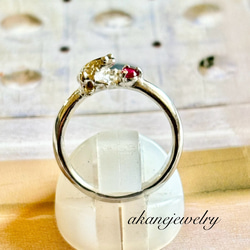 7月のカエル　ルビーと小さなカエルの指輪 2枚目の画像