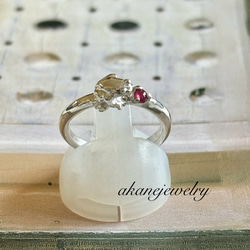 7月のカエル　ルビーと小さなカエルの指輪 6枚目の画像