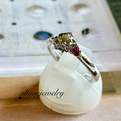 7月のカエル　ルビーと小さなカエルの指輪 4枚目の画像