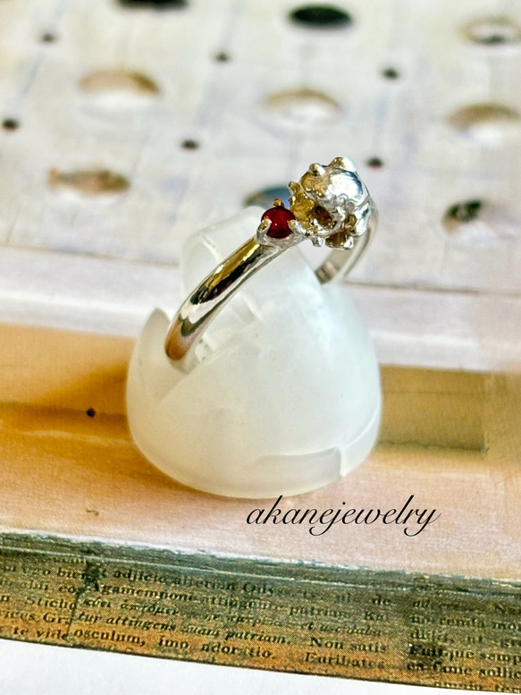 7月のカエル　ルビーと小さなカエルの指輪 9枚目の画像