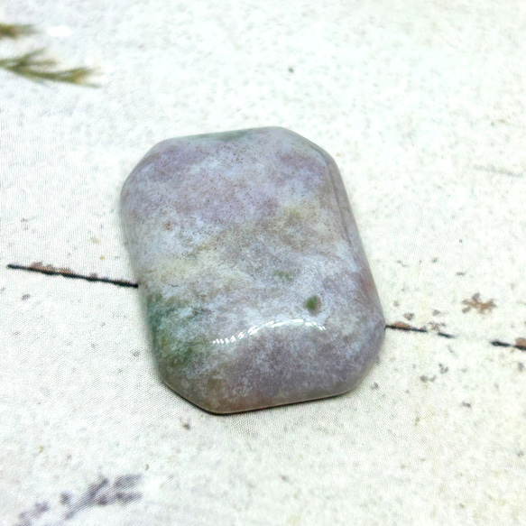 476. 天然石　インディアンアゲート      スクエアカット  ヘアゴム 5枚目の画像