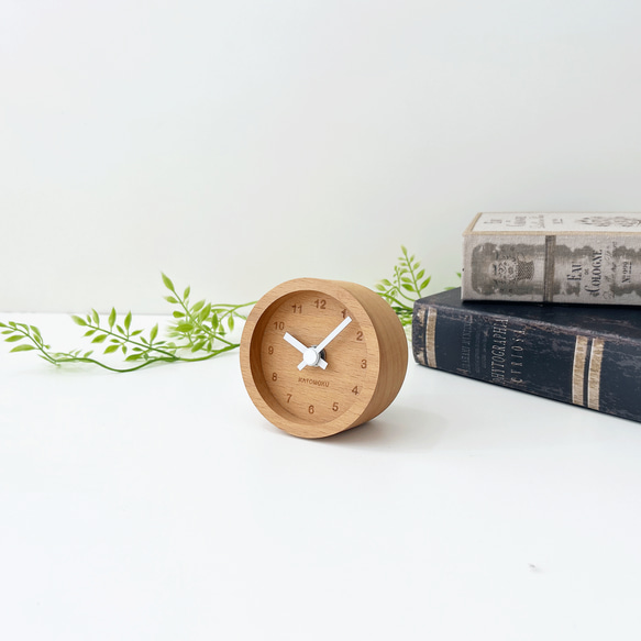 KATOMOKU Mini clock 丸 白 km-26WH 置時計 木製 インテリア 1枚目の画像