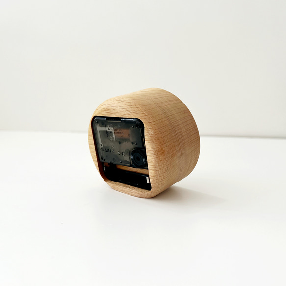 KATOMOKU Mini clock 丸 白 km-26WH 置時計 木製 インテリア 4枚目の画像