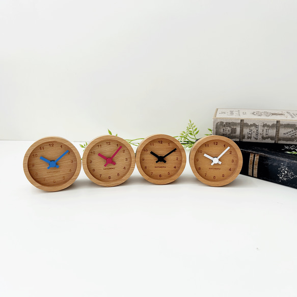 KATOMOKU Mini clock 丸 白 km-26WH 置時計 木製 インテリア 6枚目の画像
