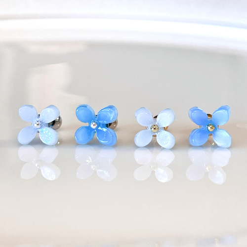 春支度 勿忘草 ワスレナグサ ブルー ボディピアス 14G 16G 18G お花見