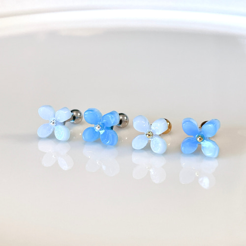 春支度 勿忘草 ワスレナグサ ブルー ボディピアス 14G 16G 18G お花見