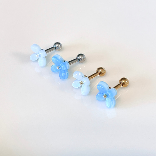 春支度 勿忘草 ワスレナグサ ブルー ボディピアス 14G 16G 18G お花見