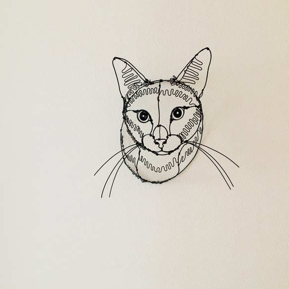 ワイヤーアート　ワイヤークラフト  猫　ねこ　ネコ【受注制作】 4枚目の画像