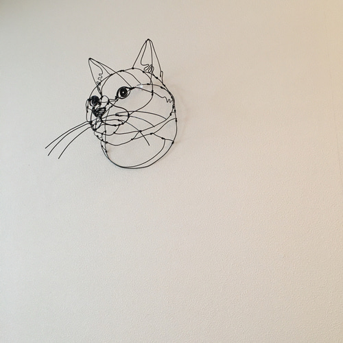ワイヤーアート ワイヤークラフト 猫 ねこ ネコ【受注制作