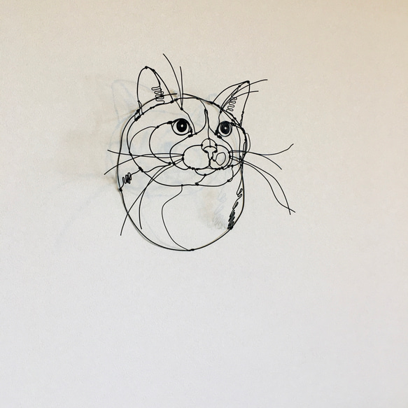 ワイヤーアート　ワイヤークラフト  猫　ねこ　ネコ【受注制作】 12枚目の画像
