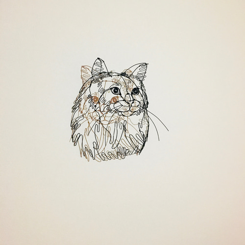 受注制作、オーダー】ワイヤークラフト ワイヤーアート ねこ 猫