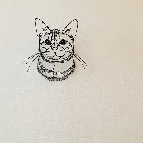 ワイヤーアート ワイヤークラフト 猫 ねこ ネコ【受注制作