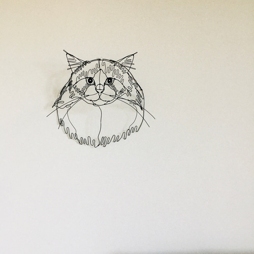 ワイヤーアート ワイヤークラフト 猫 ねこ ネコ【受注制作