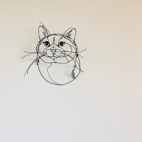 ワイヤーアート ワイヤークラフト 猫 ねこ ネコ【受注制作