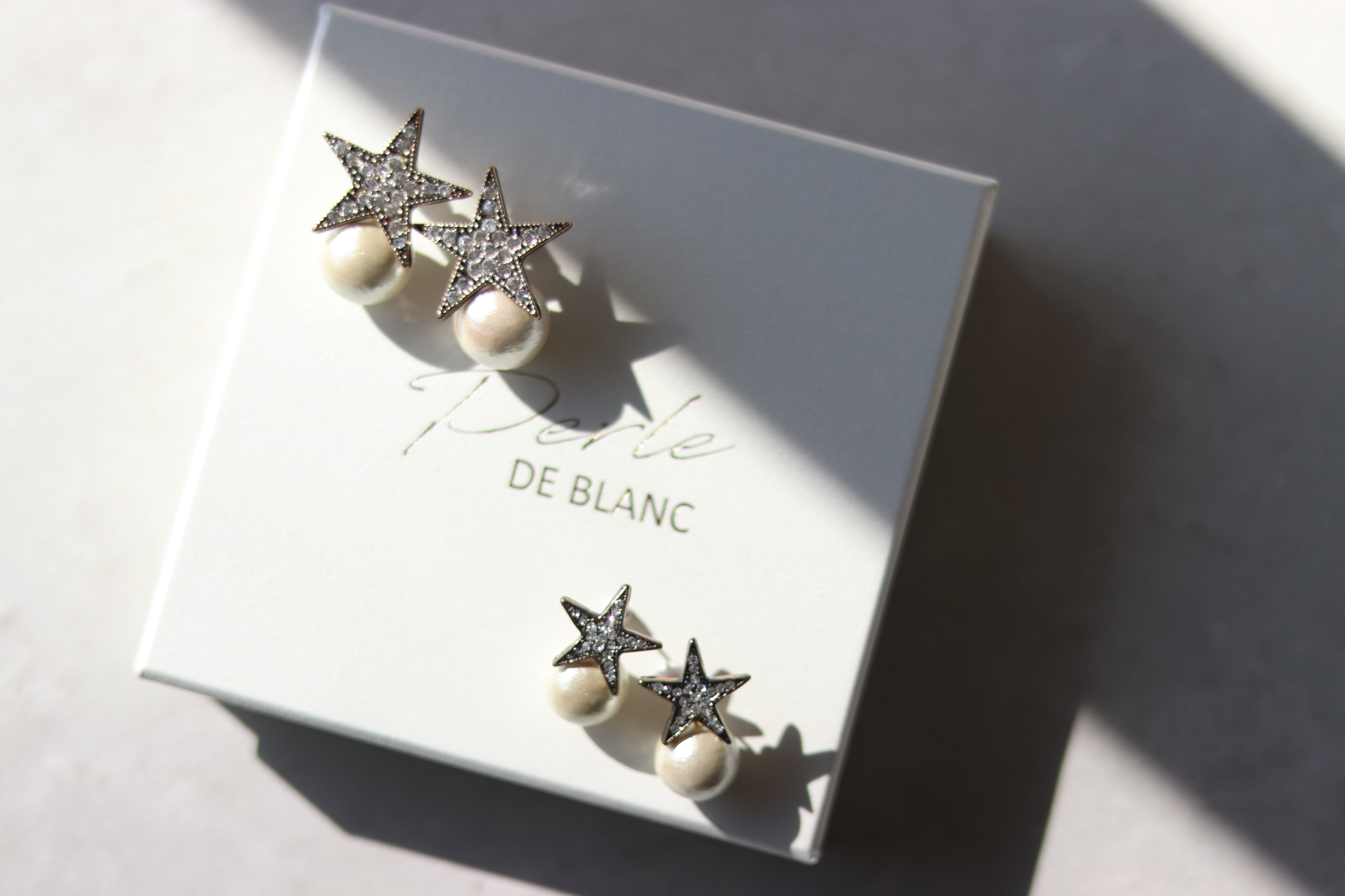 Snowcrystal star 1粒コットンパール ピアス/イヤリング⁽アレルギー対応⁾