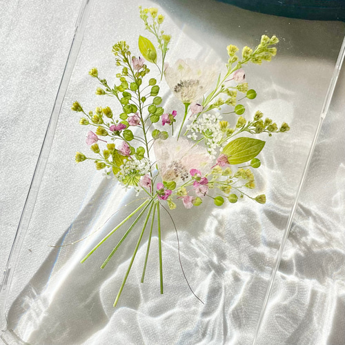 botanical bouquet/pink】 押し花スマホケース 全機種対応 ブーケ 花束  