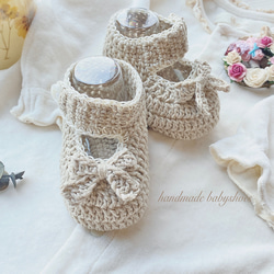 赤ちゃんへの贈り物・出産祝い　オーガニックコットン　ベビーシューズ・ベビー靴 2枚目の画像