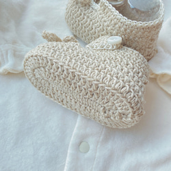 赤ちゃんへの贈り物・出産祝い　オーガニックコットン　ベビーシューズ・ベビー靴 4枚目の画像