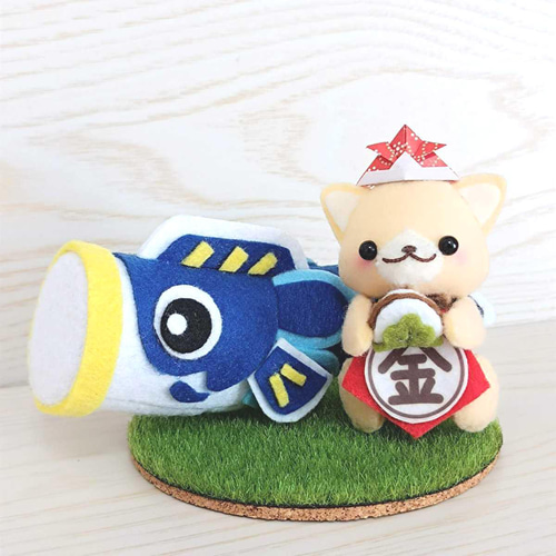 フェルトリース　端午の節句　【猫バージョン・犬バージョン・魚釣り】5点セット フェルトのこいのぼり☆端午の節句☆子供の日 その他置物 Tama 通販