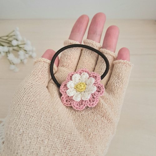 選べる！コットン糸で編むナチュラル雰囲気のお花ヘアゴム｜New