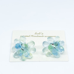 【popular】glass beads pierce/earring＊ mix aquamarine green 7枚目の画像
