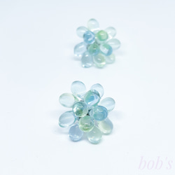 【popular】glass beads pierce/earring＊ mix aquamarine green 6枚目の画像