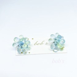 【popular】glass beads pierce/earring＊ mix aquamarine green 9枚目の画像