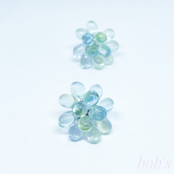 【popular】glass beads pierce/earring＊ mix aquamarine green 11枚目の画像