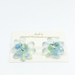 【popular】glass beads pierce/earring＊ mix aquamarine green 8枚目の画像
