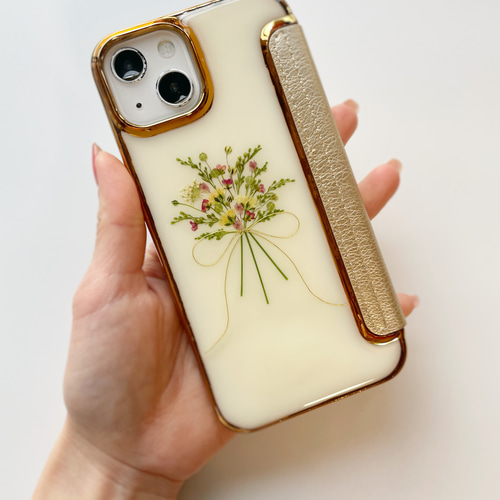 可愛い♥️iPhone13ProMAX用 スマホケース 手帳型 ローズゴールド