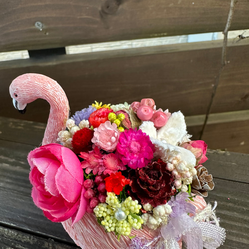 coco land ♡ flower様 リクエスト 2点 まとめ商品 新作》＊＊艶やかなフラミンゴフラワーポット