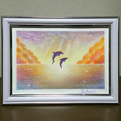ミユキ  パステル画(複製画）親子のイルカ ミユキ パステル画(複製画）親子のイルカ 61suSrGxkZL._UF350