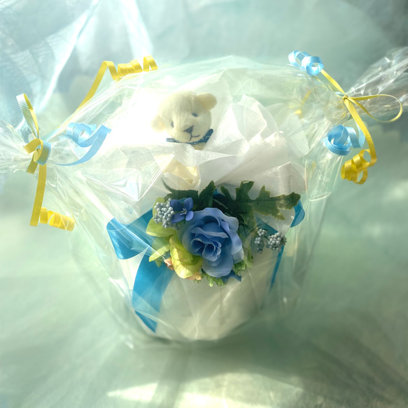オムツケーキ mini ホワイト 出産祝い　 3枚目の画像