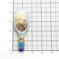 テニスラケットの七宝焼ピンブローチ（ピンバッジ）【受注制作】 11枚目の画像