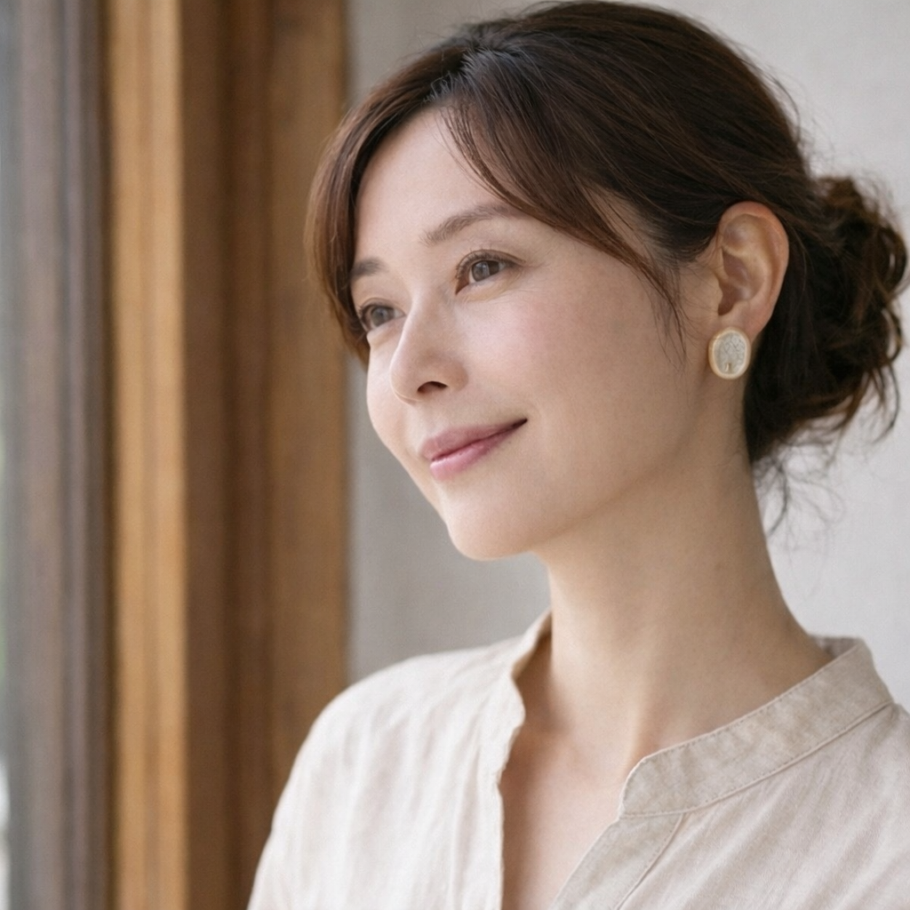 特集掲載【信楽焼】雨の雫　クリアシリーズ　陶器　ピアス（イヤリング）　伝統工芸