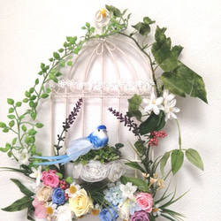 カーク・パトリック 置物 インテリア デコイ 青鷺 受注 ﾌﾟﾘｻﾞｰﾌﾞﾄﾞの鳥かご 青い鳥 壁掛け インテリア 開店 新築 誕生日