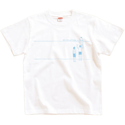 半袖 Tシャツ 『壁の向こう・水色画』 メンズ レディース 2枚目の画像