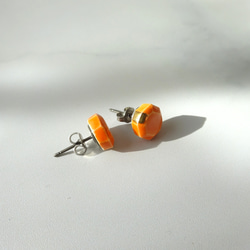kotsubu 陶瓷耳環（八角形/橘色） 第5張的照片