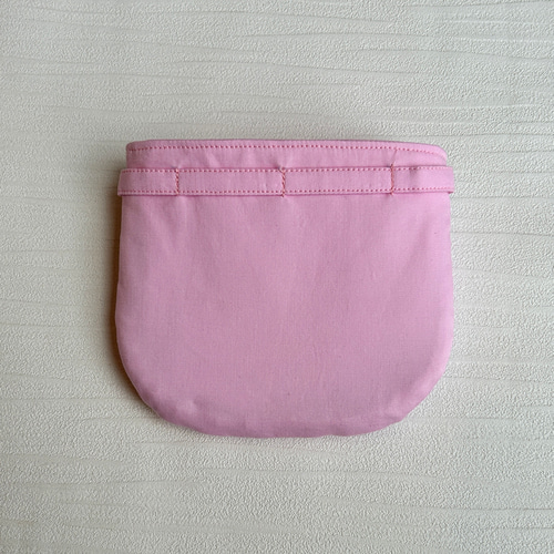 受注制作】お花の刺繍 ふたなし移動ポケット（ピンク）女の子 その他