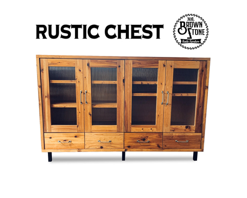 RUSTIC CHEST 北欧 アンティーク ビンテージ ガラス扉 食器棚