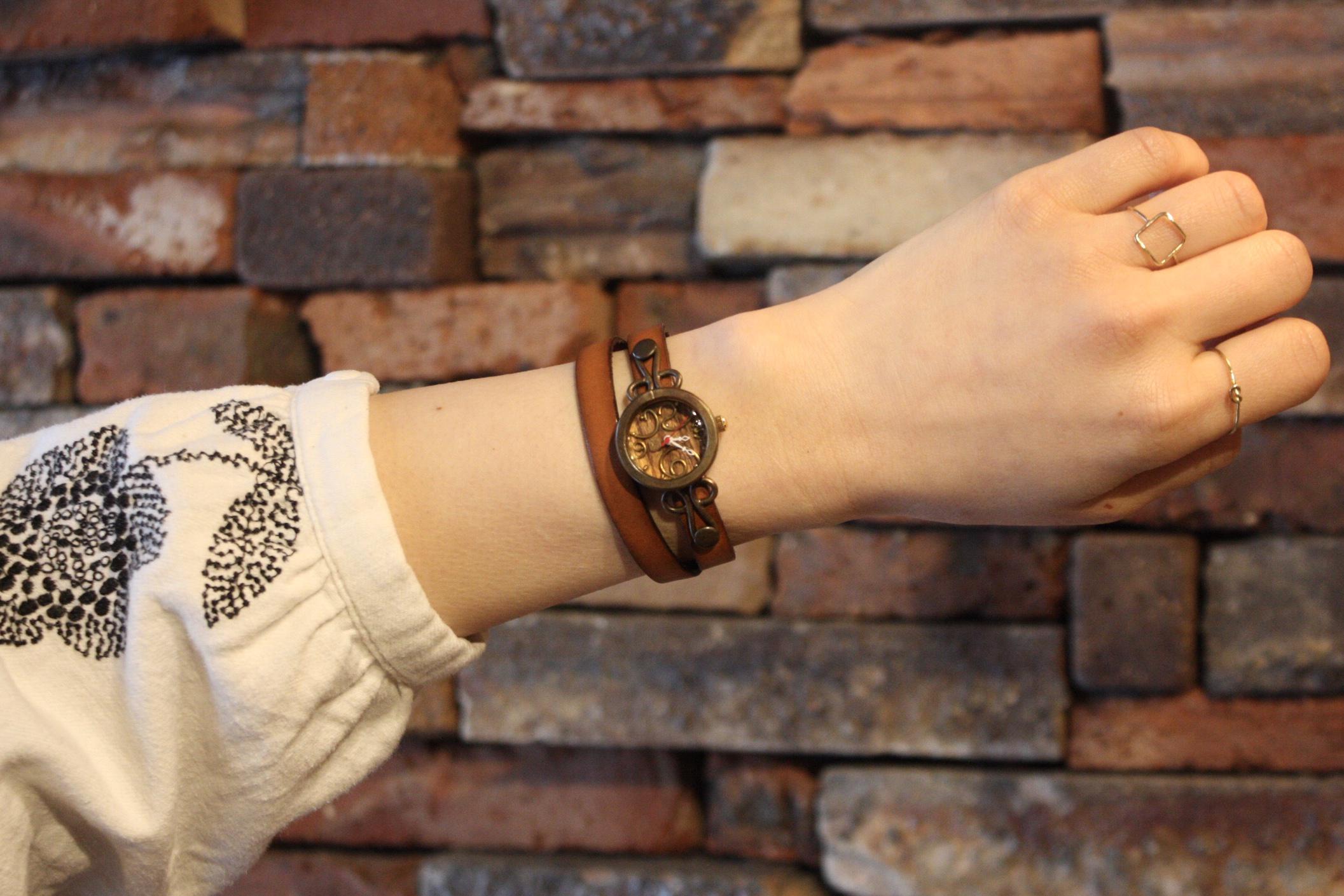 ◆真鍮製　クォーツ式手作り腕時計◆SBQ-6012