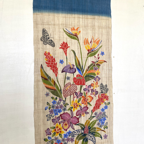 紅型タペストリー 南国の草花 タペストリー・壁掛け 紅型工房あさひや