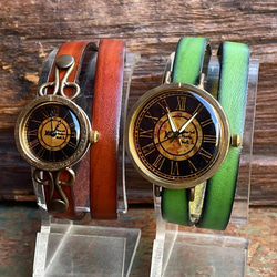 ◆真鍮製　クォーツ式手作り腕時計◆ SBQ-6009-RN 4枚目の画像