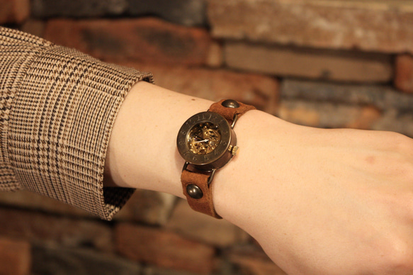 ◆真鍮製　手巻式手作り腕時計◆RBM-4001 7枚目の画像