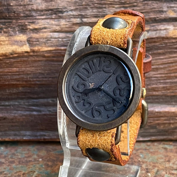 ◆真鍮製　クォーツ式手作り腕時計◆RBQ-5007 1枚目の画像