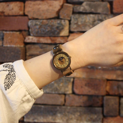 ◆SUN&MOON機能付　クォーツ式手作り腕時計◆RBQ-5010-SM 4枚目の画像