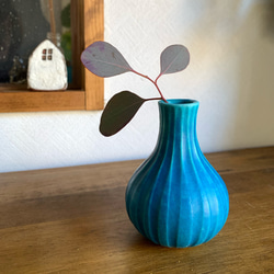 花瓶　ターコイズブルーb 1枚目の画像
