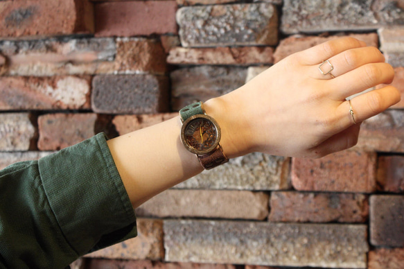 ◆真鍮製　クォーツ式手作り腕時計◆RBQ-5015 5枚目の画像