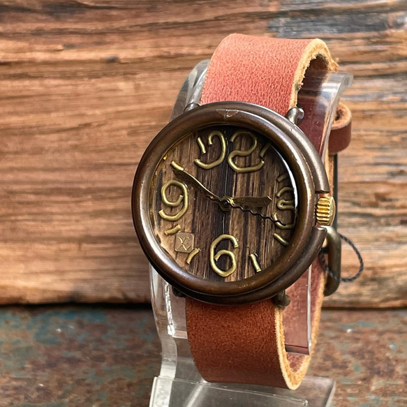 ◆真鍮製　クォーツ式手作り腕時計◆RBQ-5017 1枚目の画像